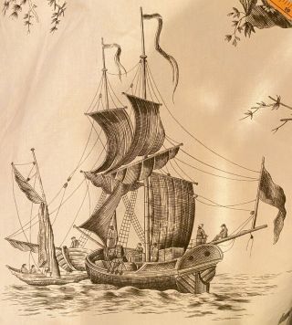 High End Decorator French Toile Fabric In Black And White Ww158