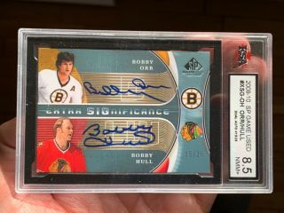 Rare 2009 Sp Game Extra Significance Bobby Orr / Bobby Hull Dual Auto 15/25
