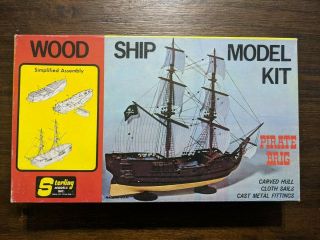 Vintage Sterling Wood Model Kit " Pirate Ship "