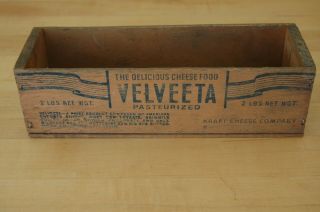 Vintage Velveeta Wooden Cheese Box 2 Lbs