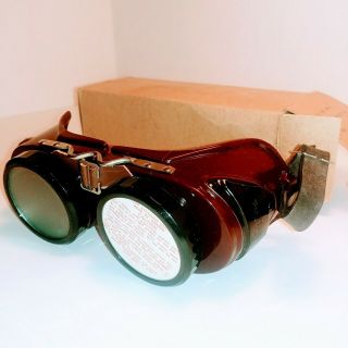 Vintage Welding Goggles Type B Welsh Steampunk Glasses Nos Nib