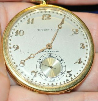 Antique Touchon & Co Tiffany 18k Yellow Gold Pocket Watch