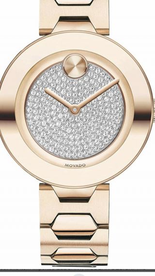 Women’s Movado Rose Gold Pave Crystal 3600493 Watch