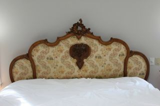 Late 19th Century Louis Xv Style Headboard Fitted To A King - Sized Bed