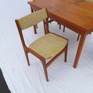 Midcentury Danish Modern Extendable Teak Dining Table and 4 Chairs Cdn 3