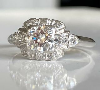 Antique Art Deco.  77 Carat Diamond Engagement Ring Platinum Really
