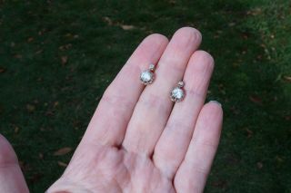 ANTIQUE FRENCH 18K GOLD OLD CUT DIAMONDS EARRINGS 10 6