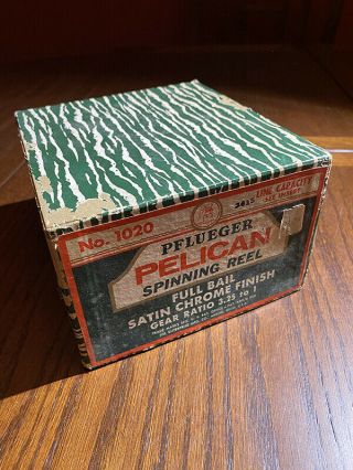 Vintage Pflueger Pelican Spinning Reel Box And Instruction Booklet Only