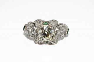 $15,  950 2.  04ct Antique Art Deco Natural Diamond & Emerald Platinum Ring