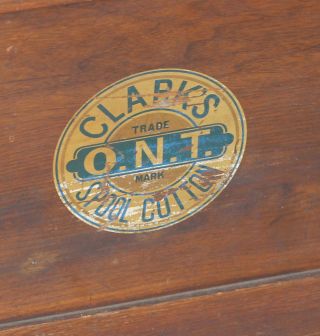 Antique Clark’s ONT Advertising Six Drawer Oak Spool Cabinet Country Store Displ 6