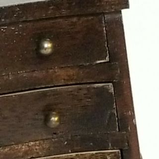 Vintage Dollhouse Miniature Wood Chippendale Style Chest of Drawers Dresser 2