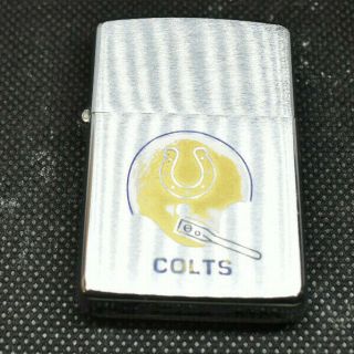 L159 - Vintage Baltimore Colts Vintage Nfl Zippo Lighter Never Fired