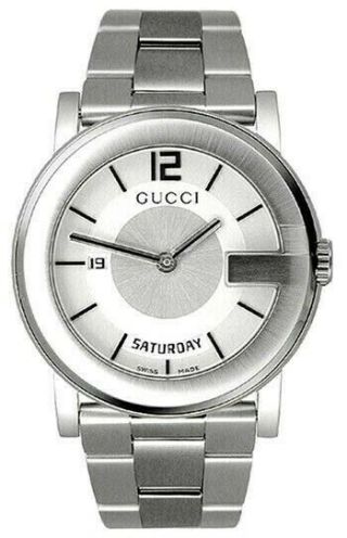 Mens Gucci Ya101306 Swiss Made Day/date Stainless Steel Gents Watch Boxed