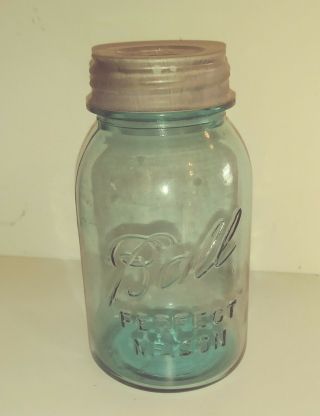 Vintage Blue Ball Perfect Mason 13 Quart Canning Jar W/zinc Lid