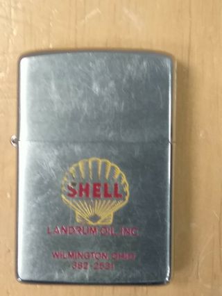 Vintage Shell Zippo Lighter Gas & Oil Advertising Wilmington Ohio
