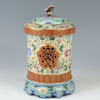 Antique Chinese Gilt Enamel Porcelain Incense Burner