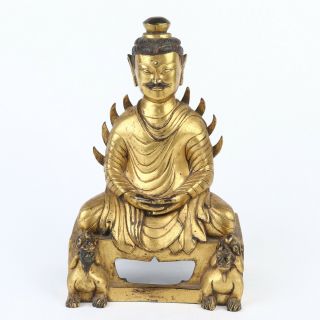 Antique Chinese Gilt Copper Buddha Statue