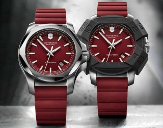 Victorinox Swiss Army Inox Red Dial Red Rubber Watch 241719.  1