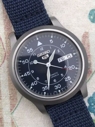 Seiko 5 Snk807.  Blue Dial.  Military Style Field Watch.