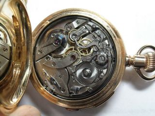 Antique 14k Gold Montandon Minute Repeater w/chrono Pocket Watch pw - 50 6