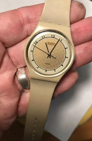 Vintage 1984 Swatch Watch Golden Tan Gt103