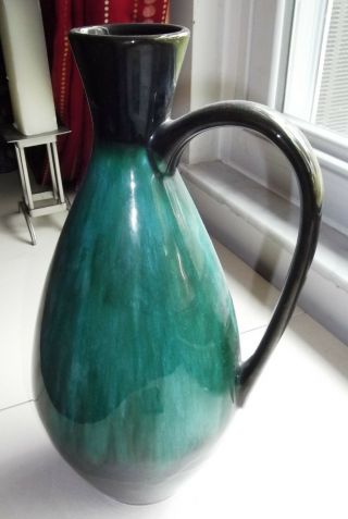 Vintage 13” Tall Collectible Blue Mountain Pottery Pitcher Green Glaze