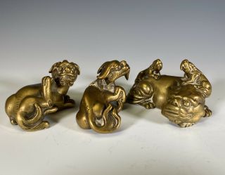 Antique Chinese Bronze Scroll Weights Scholars Desk Objects Ming To Early Qing 3