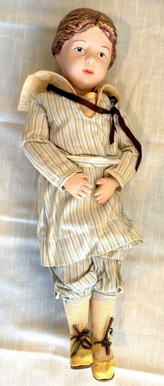 Antique Wood Spring Jointed Schoenhut Girl Doll,  Sailor Outfit - 16 Inches