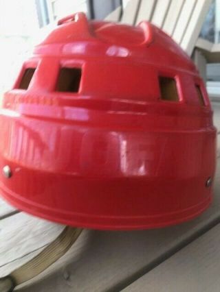 1970s Vintage Red JOFA Hockey Helmet with Swedish stickers 3