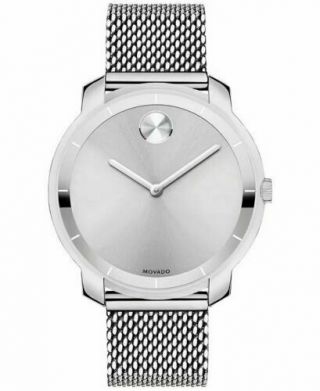 Movado Bold 3600241 Silver Stainless Steel Mesh Band Silver Case Dial 36mm Watch