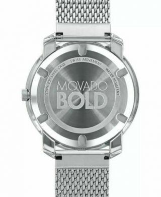 Movado Bold 3600241 Silver Stainless Steel Mesh Band Silver Case Dial 36mm Watch 3