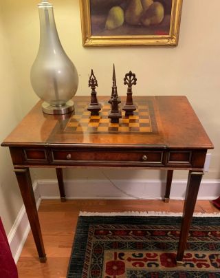 32 " Cherry Antique Chess And Backgammon Game Table