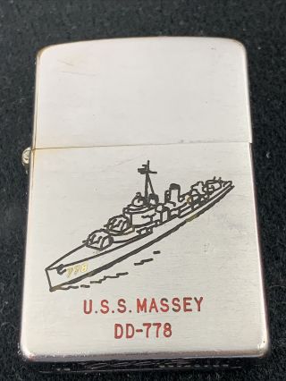 1955 Zippo Lighter - U.  S.  S.  MASSEY DD - 776 - U.  S.  Military Ship 2
