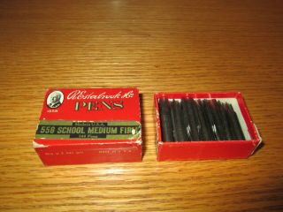 Vintage Box Of R.  Esterbrook Co.  No.  556 School Medium Firm Pen Nibs