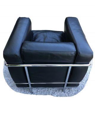Le Corbusier LC2 Petit Modele Armchair and Couch Black Upholstery 3