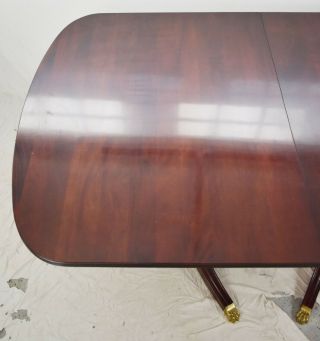 Kittinger Mahogany Chippendale Two Pedestal Dining Table with 4 Leaves Clawfoot 2