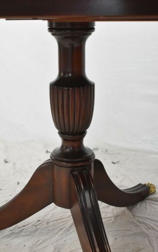 Kittinger Mahogany Chippendale Two Pedestal Dining Table with 4 Leaves Clawfoot 4
