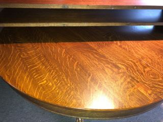 c1900 Larkin 48” round quartersawn oak antique dining room table 2 - 10.  75 leaves 2