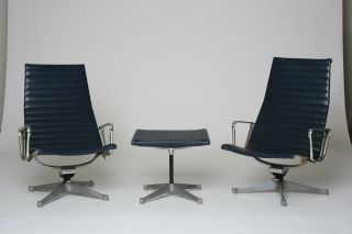 Herman Miller 1958 Eames Aluminum Group Lounge Chairs W Ottoman