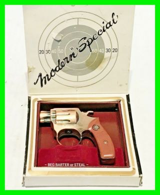 Rare Vintage Pistol Gun Cigarette Lighter Box Cond.  For Display