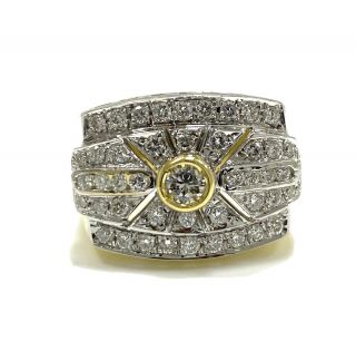 Antique Jewellery 1950s 1.  25 Ct G Vvs Diamond Unisex Ring Classic Vintage