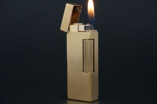 Dunhill Rollagas Lighter Rl0201 Fine Barley Gold Plated M64