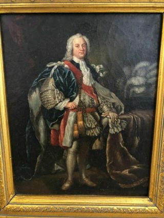Antique 17th,  18th C Old Master Portrait Painting Of Nobility On Wood