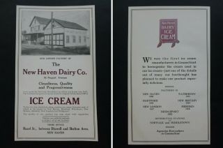 Rare Antique 1922 2 - Sided Ad Haven Dairy Co.  London Ct Factory Photo Vtg