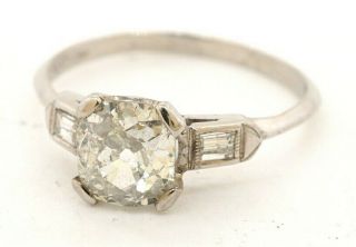 Antique Platinum 1.  45ct Diamond Wedding Engagement Ring Size 6.  25