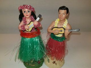 Vintage Hawaiian Hula Dancer Girl And Boy Hawaii Bobble Head By Ckc Co.  Ltd