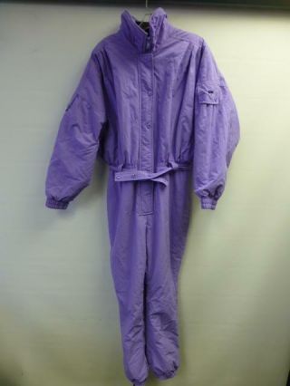 Vtg Womens Swing West Lavender 1 Pc Snow Suit Ski Bunny Pants Jacket Coat 10 12
