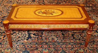 Inlaid Louis Xvi French Style Occasional Coffee Table