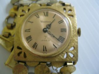 Vintage Vendome Lady 7J 1960 ' s French style Chained Bracelet Watch - Running 3