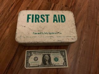 Vintage Mountable ⛑ First Aid Kit White Metal Box